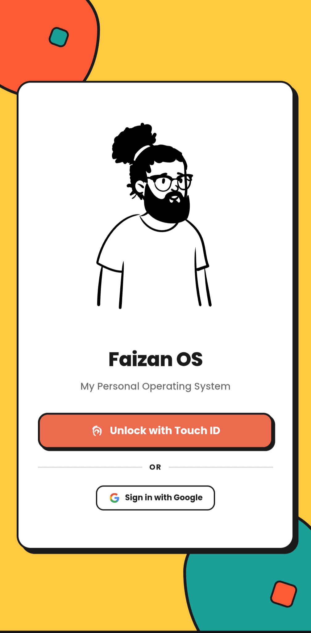 Faizan OS login screen